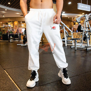 Logo personnalisé de haute qualité 320 GSM 90% Polyester 10% Spandex décontracté Fitness athlétique survêtement pantalon uni hommes pantalons de survêtement - Product Image 2