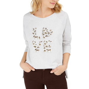 Maglione Grigio Lavorato a Maglia Stile Coreano Vintage da Donna Style & Co, Taglia Media, con Decorazione Traspirante con Logo in Paillettes - Product Image 1