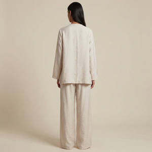 Conjunto de Top y Pantalones Plisados de Viscosa y Nailon con Cierre de Cremallera - Product Image 2