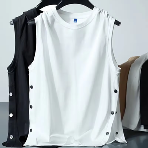Gilet d'Entraînement Extensible en Coton Blanc et Sec pour Homme, Collection du Bangladesh, Vêtement de Gymnastique d'Été 3D - Product Image 1