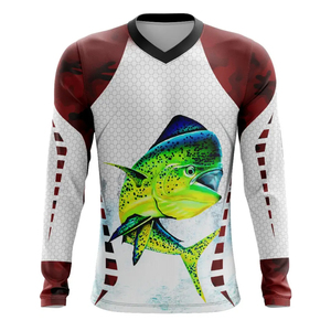 Manches longues personnalisé votre conception Sublimation maillot de pêche Protection Uv t-shirts hommes séchage rapide UPF 50 + chemises de pêche à manches longues - Product Image 1