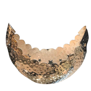 Moon Shape <b>Hammered</b> Texture Free Bowl Stainless Steel Metal for Home Kitchen Party Fruit Party Decor - Product Image 6