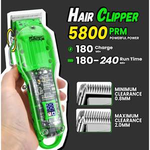 Kit de tondeuse à cheveux sans fil professionnelle pour barbier, rechargeable, avec écran LED, rasoir et étui de voyage, alimentation USB - Product Image 5