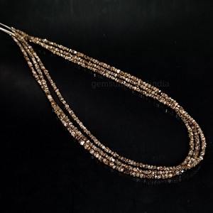 ลูกปัดแชมเปญธรรมชาติแบบไม่เจียระไนลูกปัดเพชรแท้สีน้ำตาลปอนด์สำหรับทำเครื่องประดับลูกปัดเพชรหยาบ2-3มม. ขายส่ง - Product Image 3