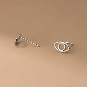 Pendientes de Plata de Ley 925 con Diseño Hueco Adorable de Ojo Turco para Mujer, Modernos y Lindos, con Patrones de Plumas, Animales y Flores, con Diamantes - Product Image 6