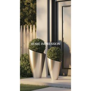 Macetas de flores ecológicas duraderas chapadas en cromo de Metal de latón hechas a mano para flores artificiales hogar jardín uso interior/exterior - Product Image 5