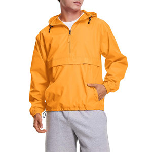 Anorak Veste coupe-vent imperméable Streetwear personnalisé pour hommes Pull à demi-fermeture éclair Veste coupe-vent en nylon pour hommes - Product Image 1