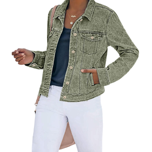 Denim Jacket For Women's Button Front Design High Quality Cotton Street Look Everyday Wear Winter Wear Denim Jacket Quick Dry - Product Image 3