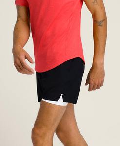 Pantalones cortos de tenis de rendimiento de moda para hombre, ecológicos, impermeables, de secado rápido, teñidos lisos, cómodos, transpirables, de poliéster sólido - Product Image 1