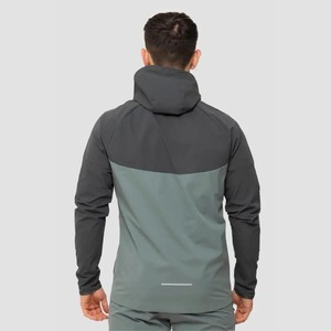 Hombres Shell chaqueta cortavientos ligero con capucha a prueba de viento al aire libre correr ciclismo impermeable Activewear fábrica al por mayor - Product Image 3