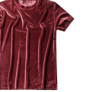 Camisetas de Terciopelo de Moda Casual de Media Manga al por Mayor, Camisetas de Velour Personalizadas para Hombre, Camisetas Lisas OEM Negras Gruesas - Product Image 5