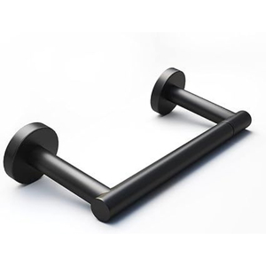 Porte-papier hygiénique en métal noir mat élégant Distributeur de rouleaux de salle de bain mural Construction durable minimaliste moderne - Product Image 3