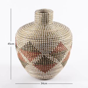 Decorative <b>Vase</b> Multicolor of Seagrass Made in Vietnam Ecofriendly material for Home Decor and tableware decoration Wholesale - Product Image 3