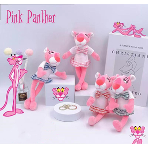 Portachiavi con ciondolo in peluche leopardo rosa elegante alla moda decorativa in morbida pelliccia carina Idea regalo - Product Image 1