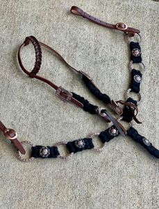 ที่เหนือกว่า hoof N Tack ต่างประเทศตะวันตกหนังบังเหียนหนังบังเหียน headstall มือประทับลายดอกไม้ออกแบบได้ตามต้องการสำหรับม้า - Product Image 4