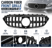 Calandre avant style E63S AMG en fibre de carbone pour Mercedes-Benz Classe E W213 2016-2020