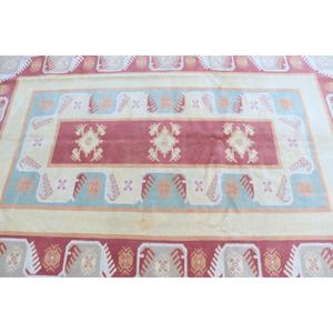 Grand tapis turc vintage 5,2x7,7 pieds, tapis rouge uni en laine - Product Image 4