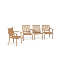 Fauteuils en bois d'acacia massif OEM, qualité supérieure, couleur naturelle traditionnelle, pour extérieur, salle à manger, jardin, café, fête, patio, restaurant