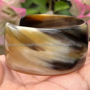 Brazalete de cuerno de búfalo de agua de calidad 22 Artículo hecho a mano por artesanos indios Gemelos de cuerno de búfalo y pulsera de FWE - Product Image 6
