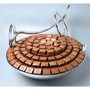 Bol à chocolat en métal de qualité de luxe Design vintage plat de service à chocolat en métal porte-bonbons pour les fournitures de fêtes de mariage - Product Image 5