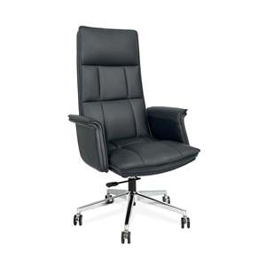Sedia da ufficio Premium Executive con schienale alto in vera pelle con sollevamento regolabile in altezza e poggiatesta per l'home Office - Product Image 6