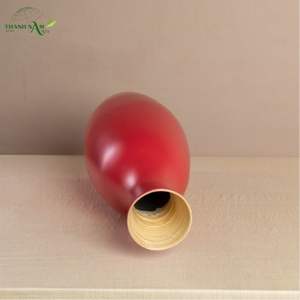 Vase en bambou enroulé Art Déco artisanal avec finition laquée écologique Décoration de table durable pour la maison et l'usage commercial - Product Image 3