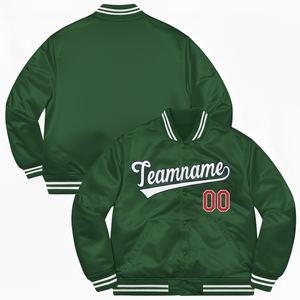 Chaqueta Universitaria de Béisbol de Satén Bordada Personalizada, Chaqueta de Invierno con Cierre, Cuello Alto, Diseño Sólido, Unisex, Relleno Grueso - Product Image 5