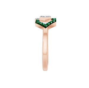 Bague Femme en Or Massif 14k Diamant de Laboratoire Synthétique Emeraude Forme Hexagone Design Géométrique Moderne Rhodium Fiançailles Mariages IGI - Product Image 2