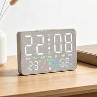 8076 LED Digitaler Wecker mit Temperatur- und Feuchtigkeitsanzeige, Doppelalarm, Timer, Wochentagsanzeige, Komfort-Indikator, Tisch- und Wanduhr