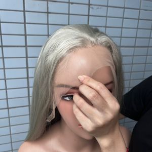 Cabello humano vietnamita Color rubio ceniza Frontal 13x6 Peluca Extensiones de cabello liso - Product Image 3