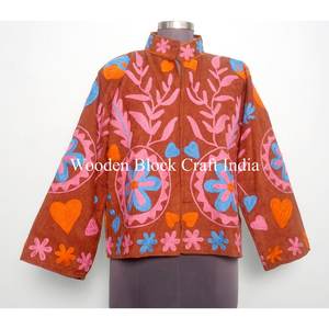 Veste d'hiver et d'été pour femmes, motif floral, broderie, rembourrage en coton, veste Suzani pour les occasions spéciales, processus de tricot - Product Image 1