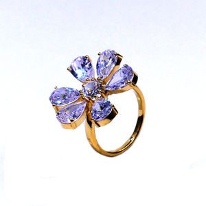 Anillo de pareja clásico de Plata de Ley 925 chapado en oro con piedras preciosas de Zirconia cúbica para fiesta, joyería de acero inoxidable - Product Image 5