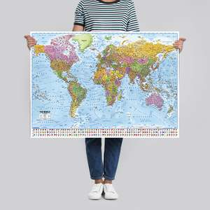 2025 World Map <b>Poster</b> with Modern Design Style Flags in MINUTES Modern World Map Flags <b>Poster</b> - Product Image 4