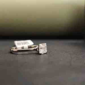 Anillos Elegantes de Moda para Mujer, Corte Asscher, Moissanita Creada en Laboratorio, Acero Inoxidable, Plata de Ley 925, Regalo de Cumpleaños, IGI - Product Image 4