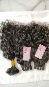 Paquete Natural ondulado crudo Cutícula sin procesar Alineada Cabello crudo Proveedores indios Extensiones de cabello humano del sur de la India Texturas naturales - Product Image 5