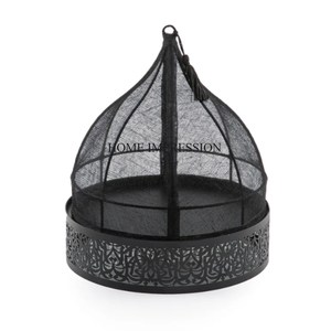 Bandeja de forma redonda hecha de metal de Calidad exclusiva con cubierta de bandeja de cúpula de vidrio transparente Bandeja de servicio de metal para hotel y restaurante - Product Image 3