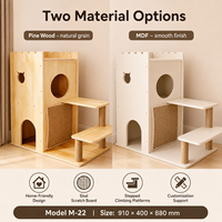Arbre à chat en bois avec condo fermé, griffoir en sisal et plateformes multi-niveaux pour chats d'intérieur OEM ODM Personnalisé
