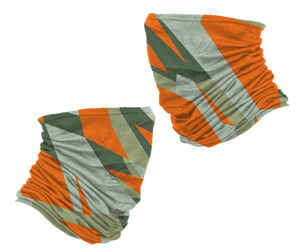 <b>Orange</b> Gray Printed Sports Bandana Neck Gaiter Tube <b>Scarf</b> Breathable Polyester for Outdoor Activities - Product Image 1