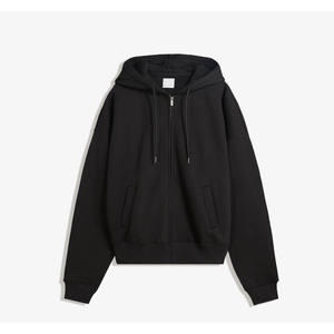 Sweats à capuche personnalisés de haute qualité pour hommes couleur noire biologique fermeture éclair avec capuche 450 GSM Terry 100% sweat à capuche en coton pour hommes 2025 - Product Image 6