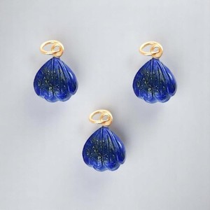 Lapis Lazuli จี้ seshell 925เงินสเตอร์ลิงทองเปลือกหอยแกะสลักเสน่ห์12มม. อัญมณีแฮนด์เมดสำหรับผู้หญิง - Product Image 1