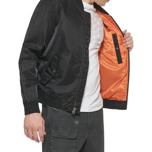 Blouson d'aviateur en satin pour hommes respirant personnalisé pour hommes OEM veste en satin décontracté pour hommes High Street veste en satin - Product Image 3