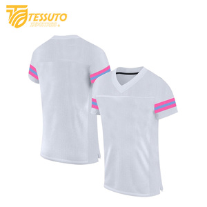 Vêtements de sport imprimés partout Chemises de football classiques vintage Maillot de football personnalisé T-shirt de football à col en V pour hommes - Product Image 5