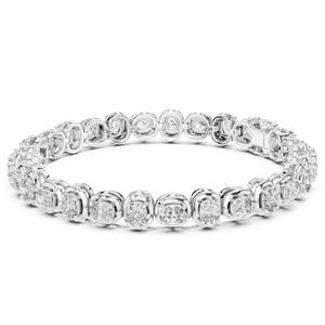 Brazalete Moderno para Mujer, Chapado en Rodio, Oro Sólido de 18K, Certificado por IGI, con Diamante Blanco de Corte Ovalado Natural, Color H VDS - Product Image 2