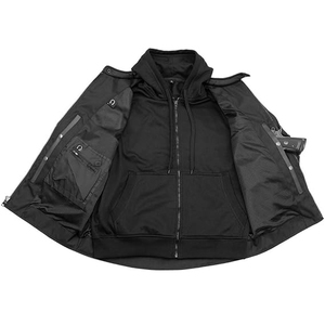 Chaqueta textil negra de vuelo para hombre Extraíble Aprobado por CE X-Armor en codos y hombros Sudadera con capucha protectora para motocicleta - Product Image 3