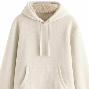 เสื้อมีฮู้ดแขนยาวโอเวอร์ไซส์สำหรับผู้หญิงสีพื้นขนาด & สีกำหนดเองมีฮู้ดขนแกะคุณภาพสูง - Product Image 2