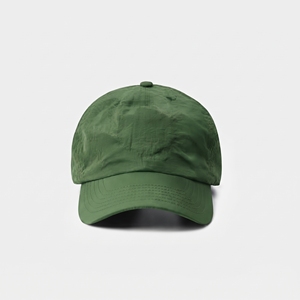 Casquette de baseball unisexe vert foncé à 6 panneaux, légère, en tissu imperméable, couleur unie, fermeture arrière réglable - Product Image 1
