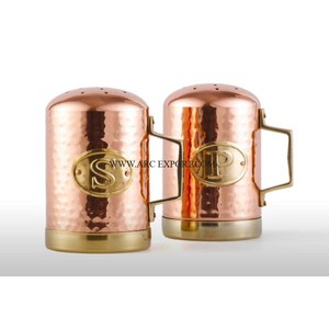 Set of 2 Pure Brass Gold Polished Table Decoration Salt and Pepper Premium Quality Home and Kitchen Storage Salt and Pepper Set - Product Image 3