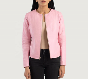 เสื้อแจ็คเก็ตบอมเบอร์ หนัง PU สีแดงเบอร์กันดี ปิดด้วยซิป สวมใส่สบายได้ทั้งชายและหญิง เหมาะสำหรับฤดูใบไม้ร่วง ทรงปกติ สีพื้น - Product Image 3