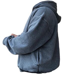 เสื้อมีฮู้ดผ้าฟลีซสำหรับผู้ชายใหม่, เสื้อฮู้ดแบบสวมหัวน้ำหนักมากผ้าฝ้าย100% กันหลุดขนาดพลัสไซส์ - Product Image 3