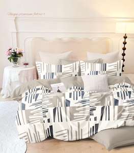 Ensemble de literie de luxe en microfibre 100% biologique 4 pièces 100TC King Size Drap housse doux et frais Literie moderne imprimée - Product Image 1